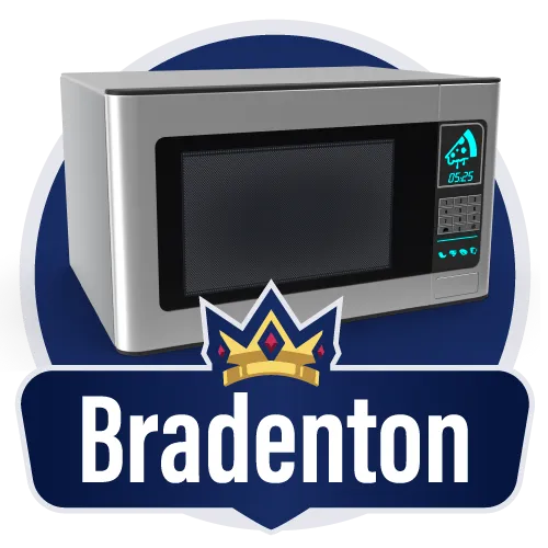 A graphic of kingdom microwave repair services serving Bradenton Florida