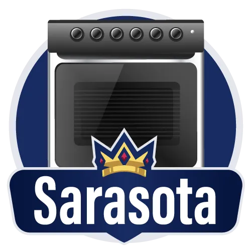 a logo and graphic of sarasota oven repair